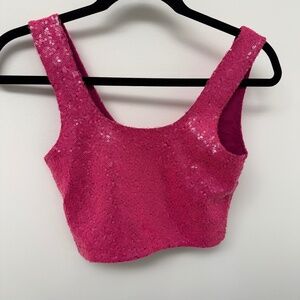 Commando pink sequin crop top, size XS